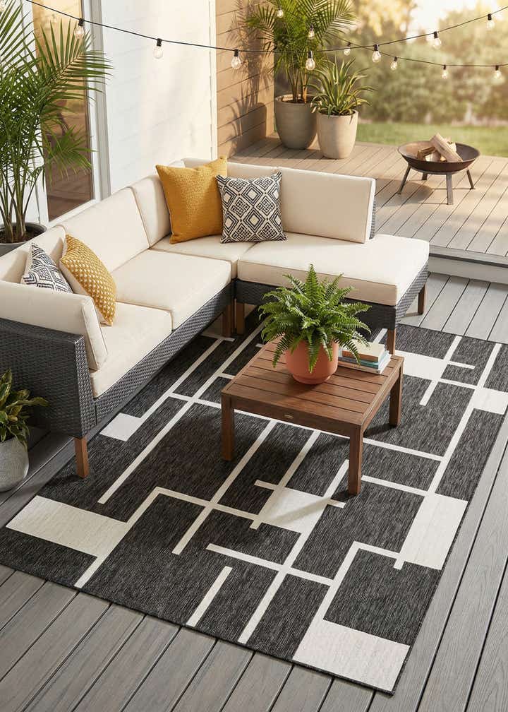 7' x 10' Easy-Clean Modern Indoor / Outdoor Rug