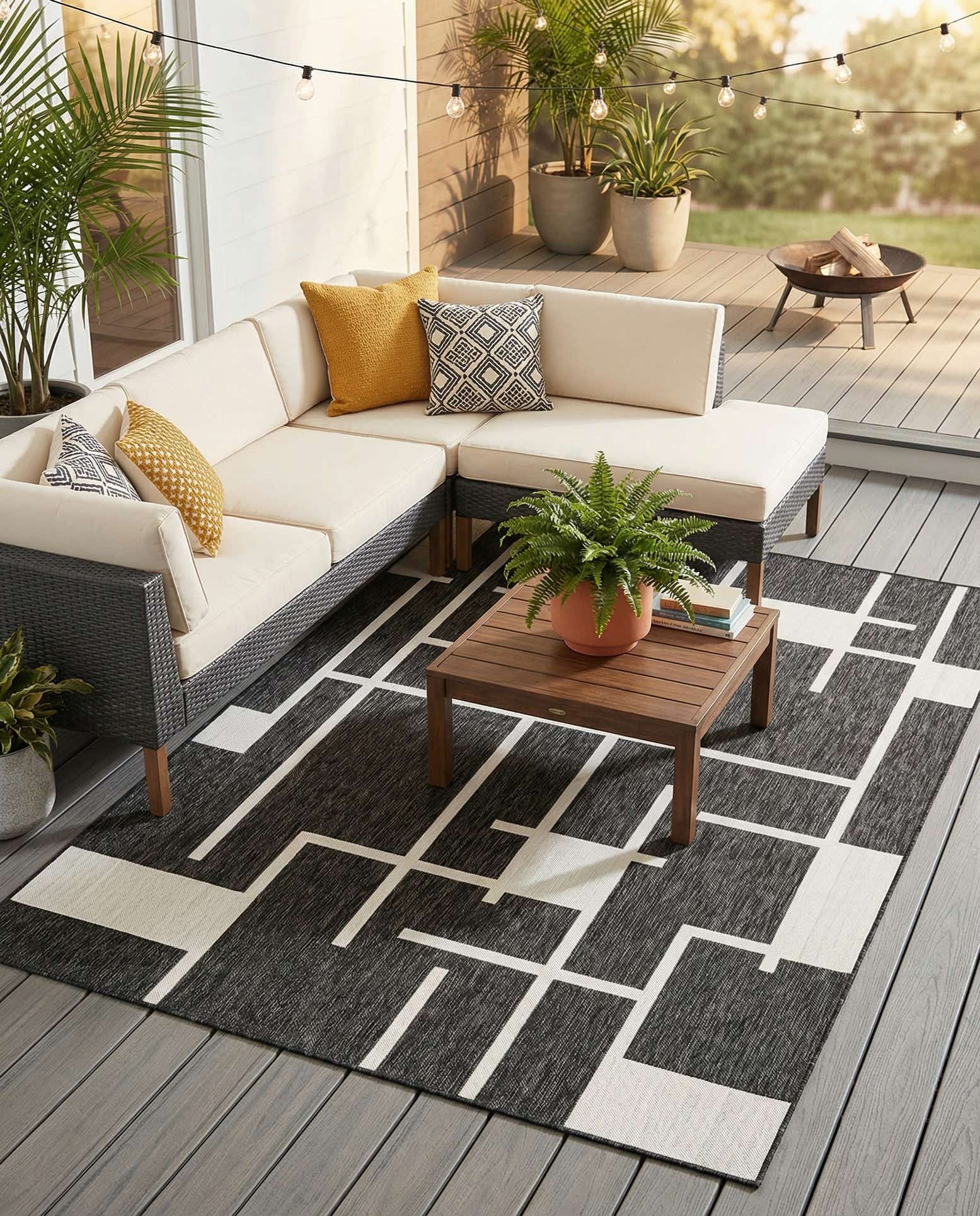 7' x 10' Easy-Clean Modern Indoor / Outdoor Rug