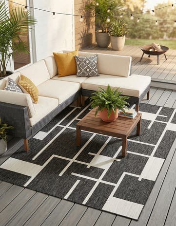 7' x 10' Easy-Clean Modern Indoor / Outdoor Rug