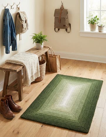 Green Ombre Wool Rug