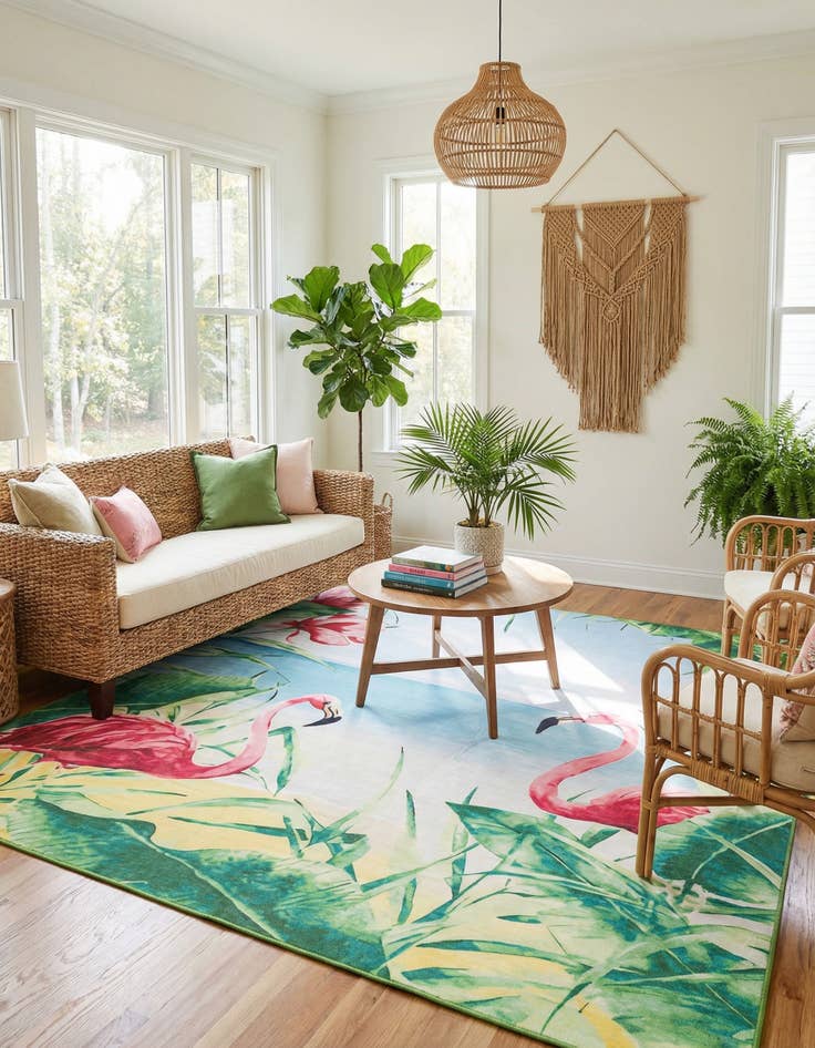 Detail image of 10' x 10'  Washable Jill Zarin Caribbean Indoor / Outdoor Square Rug