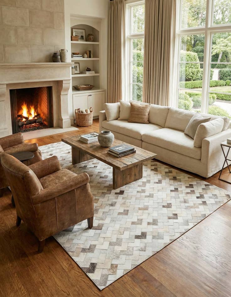 Detail image of 6' x 9' 1 Cowhide Stocks Rug