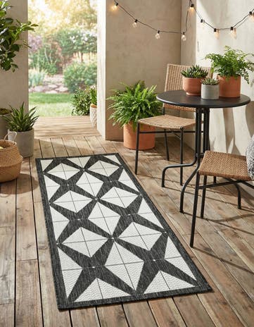 2' x 5' 3 Easy-Clean Modern Indoor / Outdoor Runner Rug