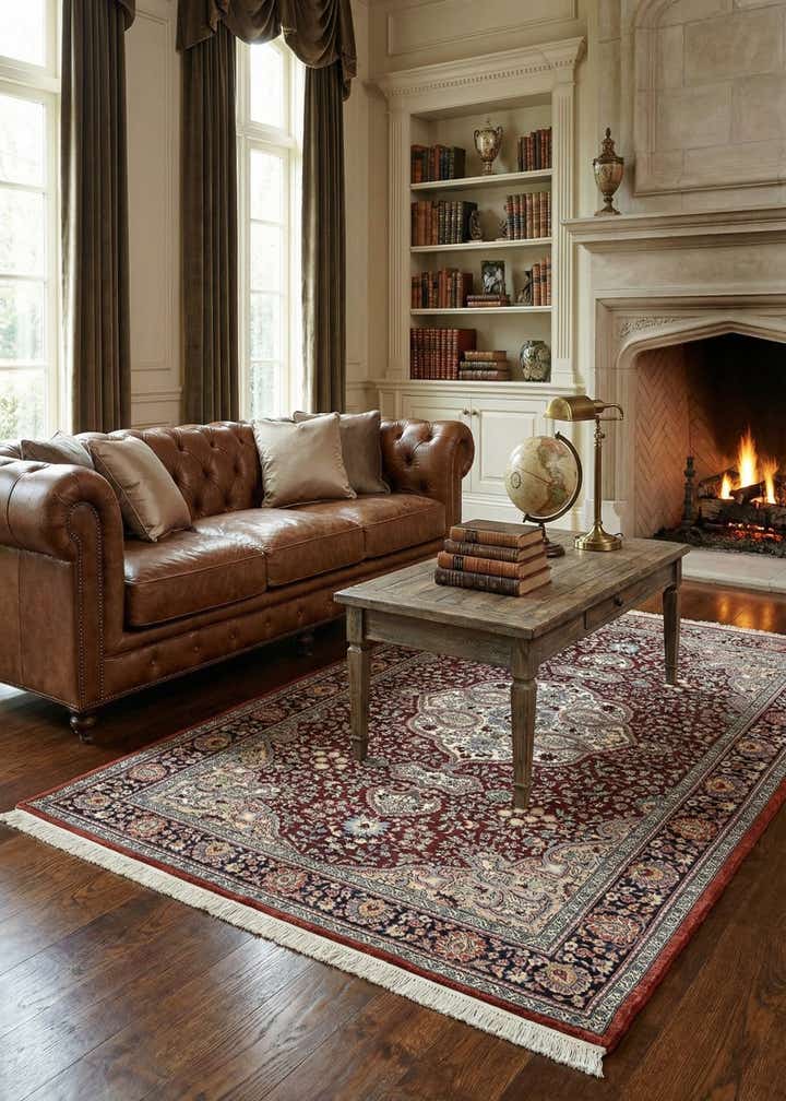 4' 6 x 7' 2 Hand Knotted Lahour Oriental Wool Rug