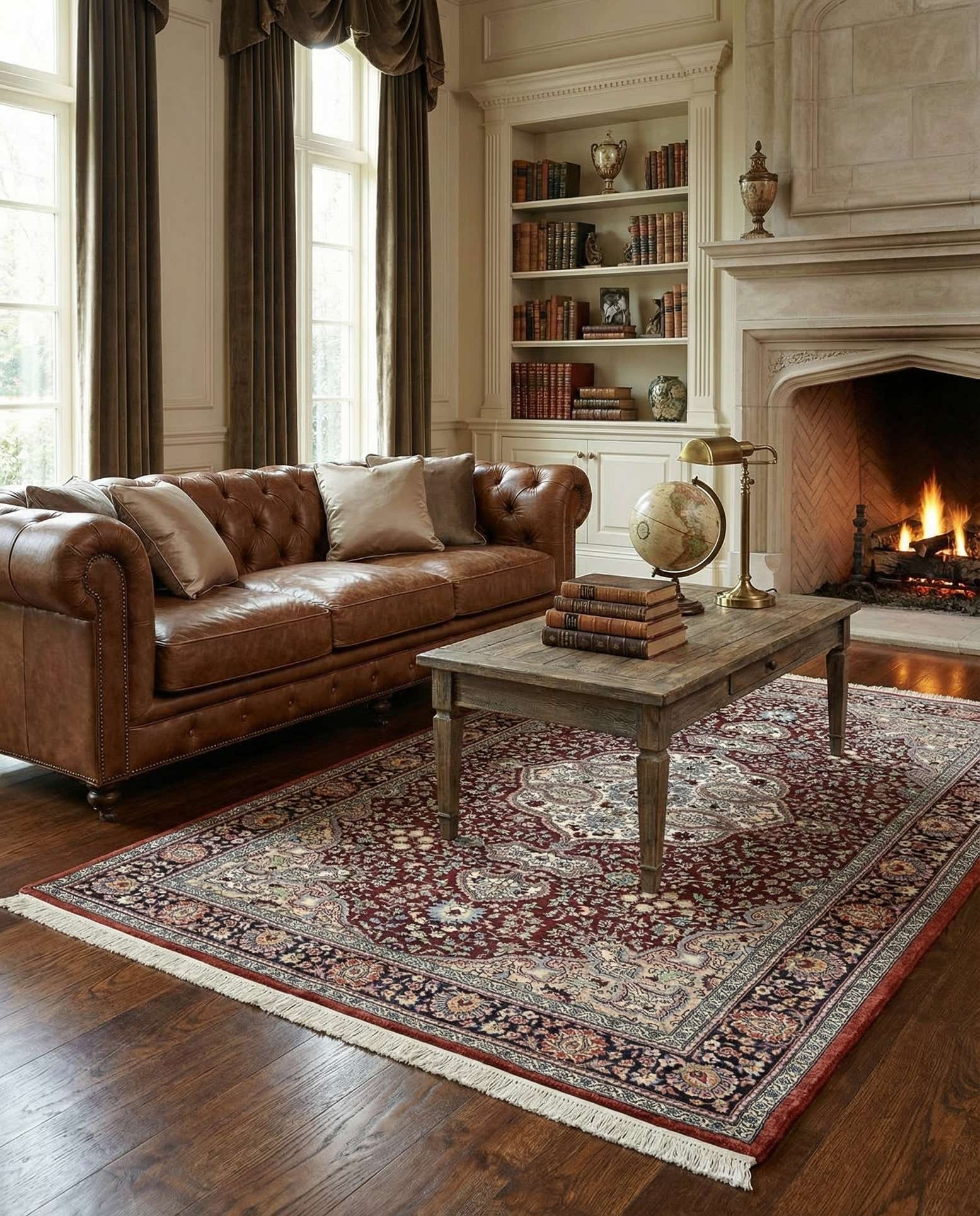 4' 6 x 7' 2 Hand Knotted Lahour Oriental Wool Rug