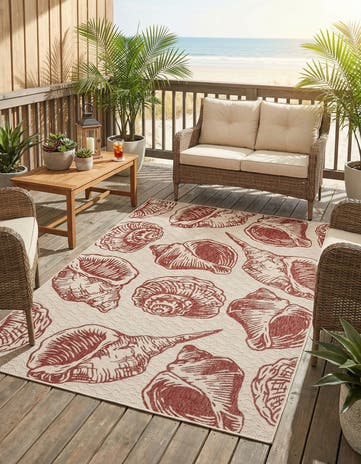 6' x 9' Easy-Clean Coastal Indoor / Outdoor Rug