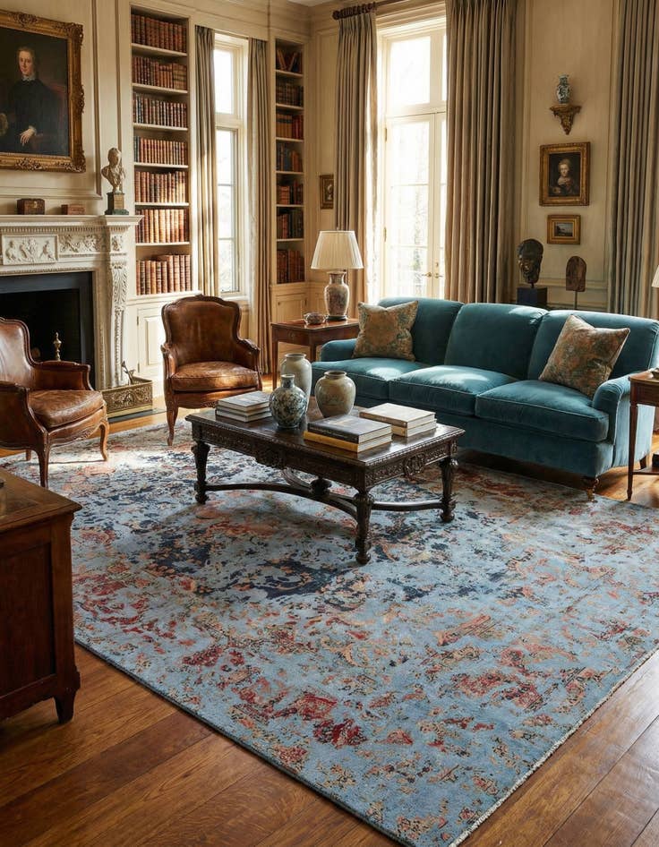 Detail image of 9' 3 x 12' 9 Vintage Royal Wool Rug