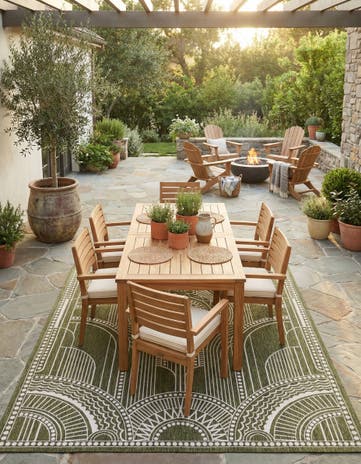 10' x 14' Easy-Clean Traditional Indoor / Outdoor Rug