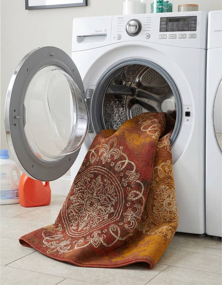 Detail image of 5' 3 x 8'  Washable Modern Indoor / Outdoor Rug