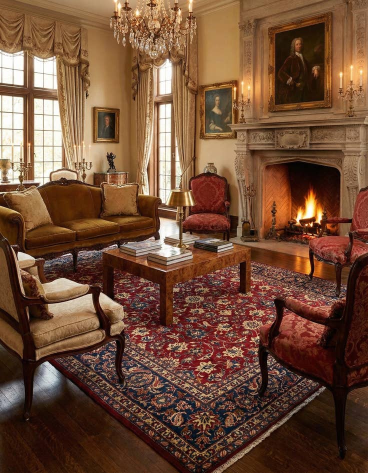 Detail image of  7' 10 x 11' 7 Sarouk Wool Rug