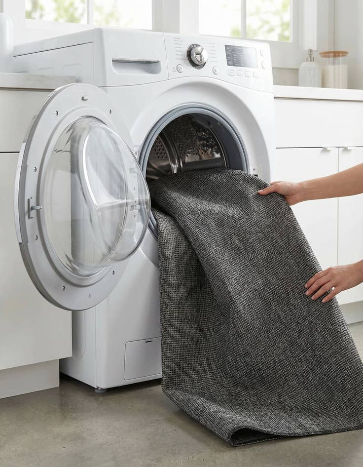 Detail image of 5' 3 x 8'  Washable Solid Indoor / Outdoor Rug