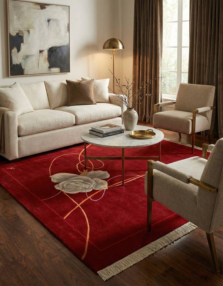 Detail image of  4' 11 x 6' 8  Hand Knotted Darya Wool Rug