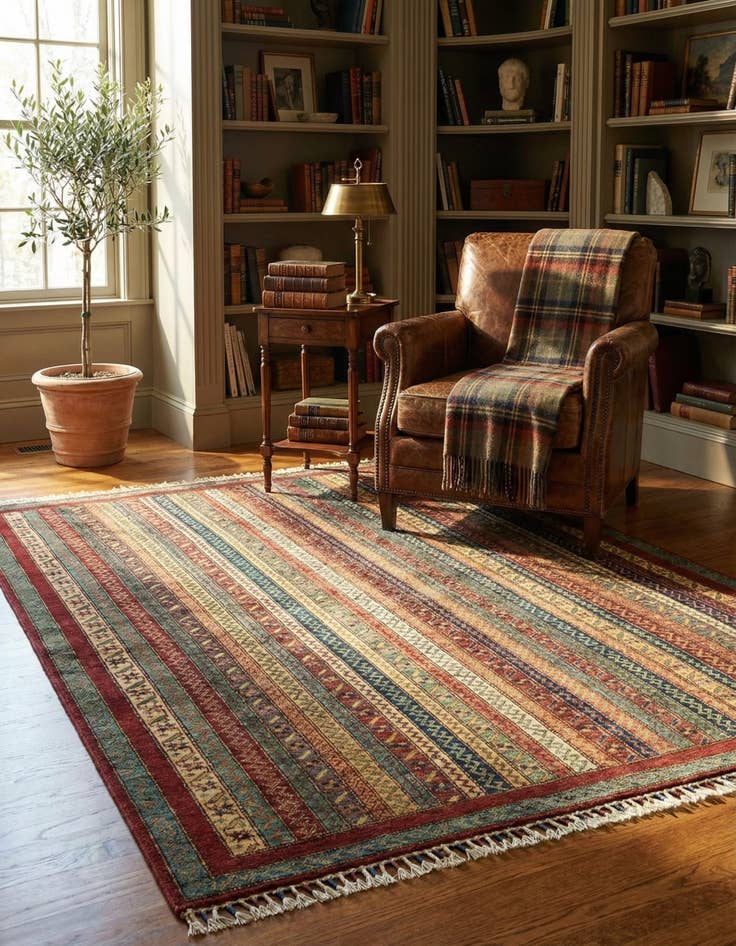 Detail image of  5' x 6' 6  Hand Knotted Ariana Ziegler Rug