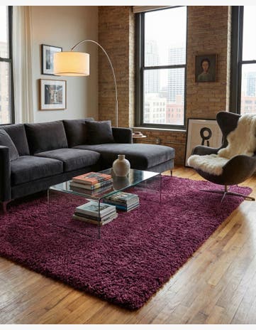 7' 10 x 11' Solid Shag Rug