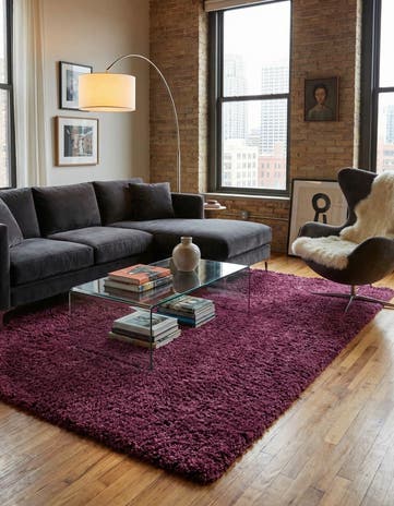 7' 10 x 11' Solid Shag Rug