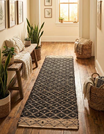 2' 2 x 8' Hand Woven Chindi Trellis Runner Rug