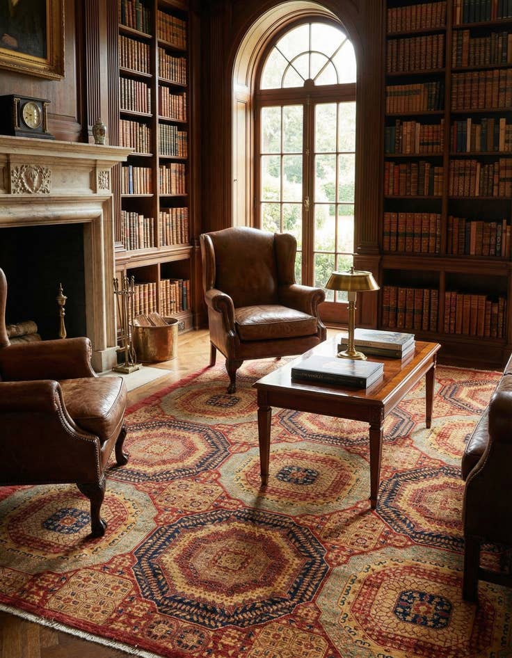 Detail image of 8' 5 x 11' 2  Hand Knotted Mamluk Ziegler Rug