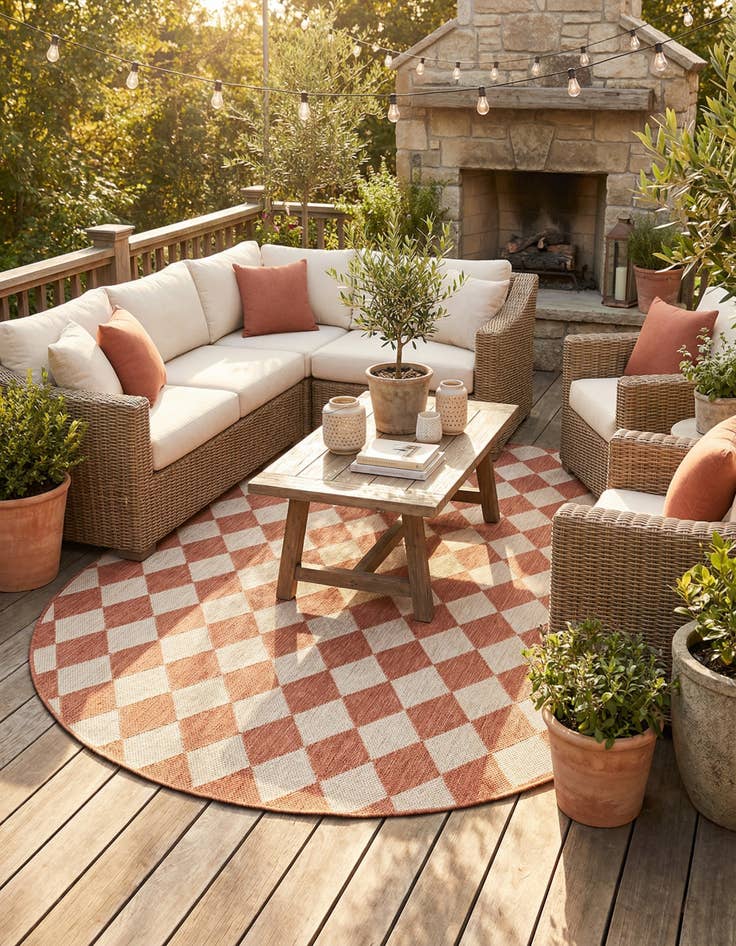 Detail image of 7' 10 x 10'  Washable Jill Zarin Costa Rica Indoor / Outdoor Oval Rug