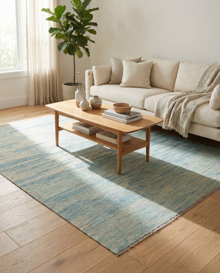 Detail image of 4' 10 x 6' 7 Hand Woven Kilim Modern Wool Rug