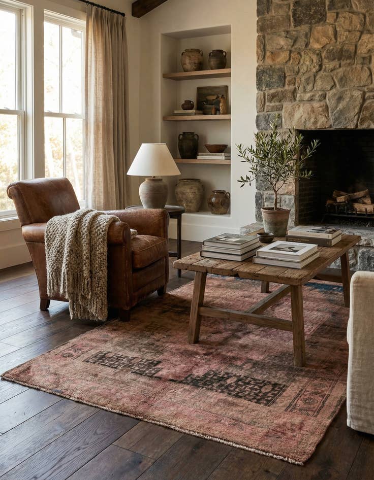 Detail image of 5' 1 x 7' 3  Hand Knotted Ultra Vintage Persian Wool Rug