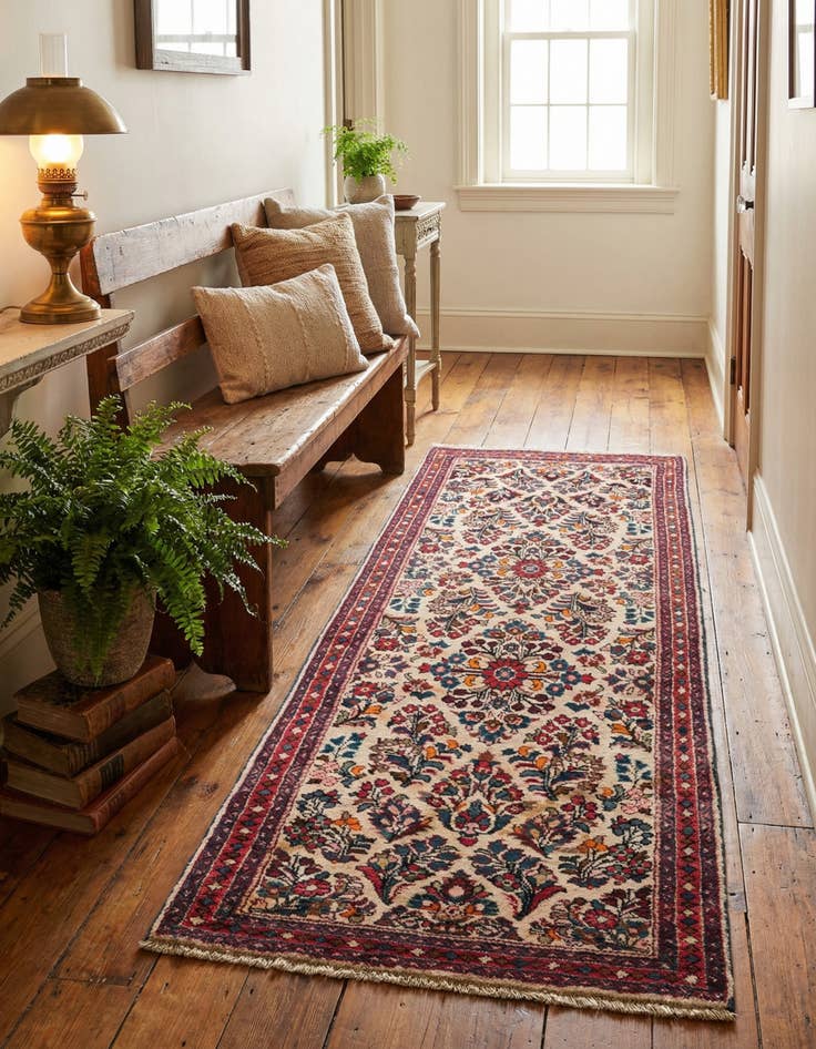 Detail image of 2' 1 x 4' Hand Knotted Kashan Wool Runner Rug