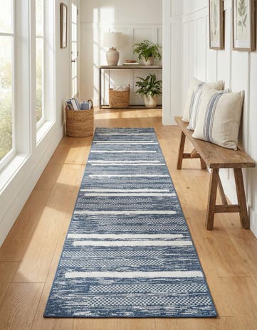 Navy Blue Abbey Runner Rug