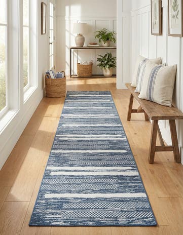 Navy Blue Abbey Runner Rug
