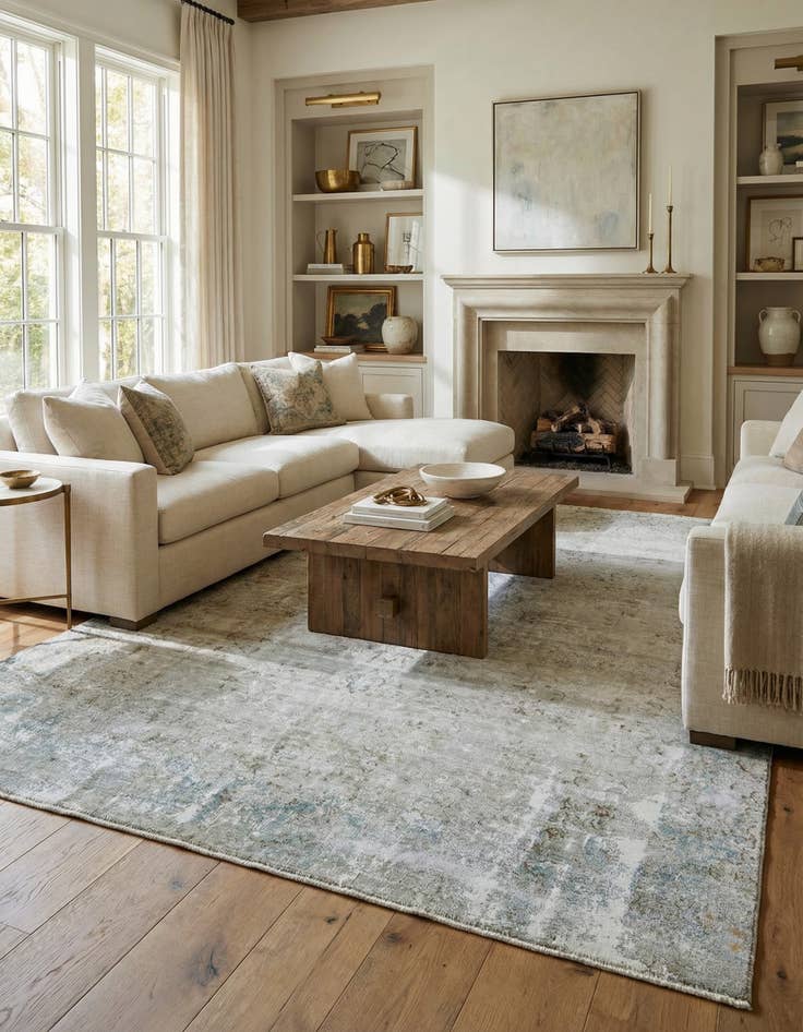 Detail image of 8' 9 x 12' Hand Knotted Ultra Vintage Persian Wool Rug