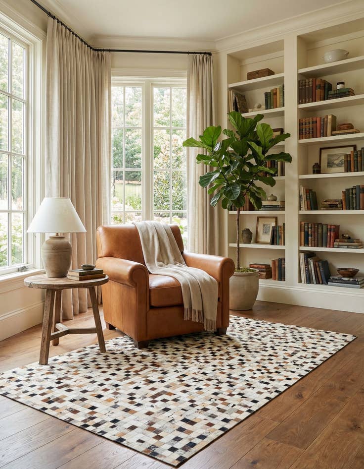 Detail image of 5' x 7' 10 Cowhide Stocks Rug