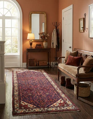 3' 6 x 9' 10 Hand Knotted Hossainabad Persian Wool Runner Rug