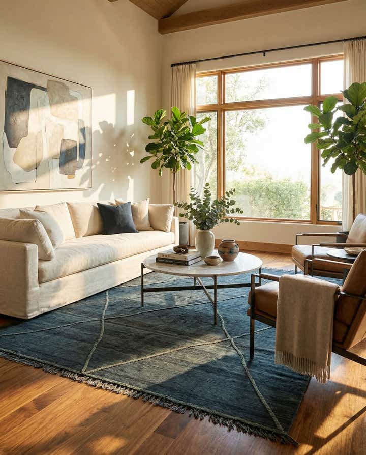 6' 10 x 9' 5 Hand Woven Kilim Modern Wool Rug