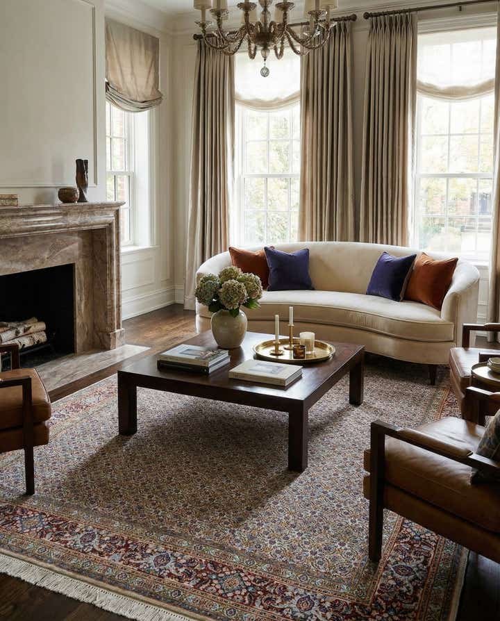 6' 7 x 9' 7 Hand Knotted Mood Persian Rug