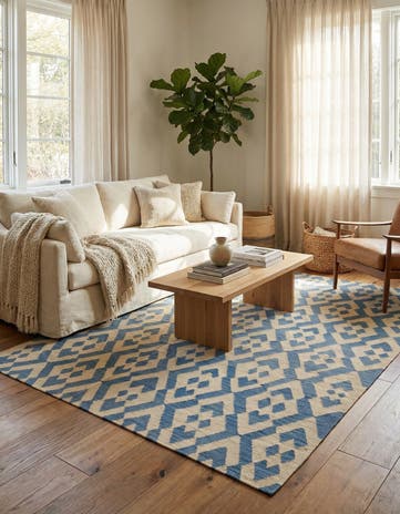 6' 2 x 8' 2 Hand Woven Kilim Modern Wool Rug