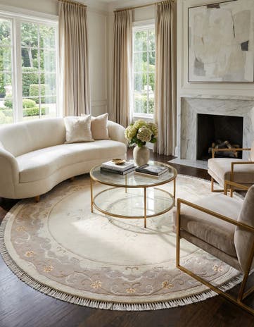 8' 3 x 8' 3 Hand Knotted Darya Wool Round Rug