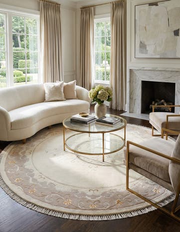 8' 3 x 8' 3 Hand Knotted Darya Wool Round Rug