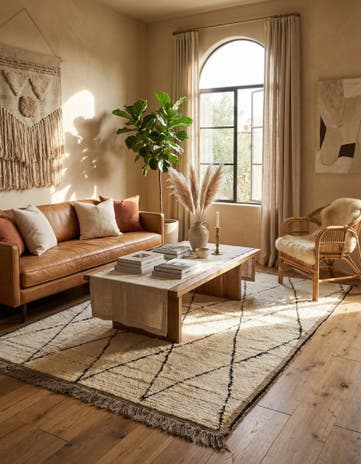 5' 1 x 8' 2 Hand Knotted Moroccan Wool Rug
