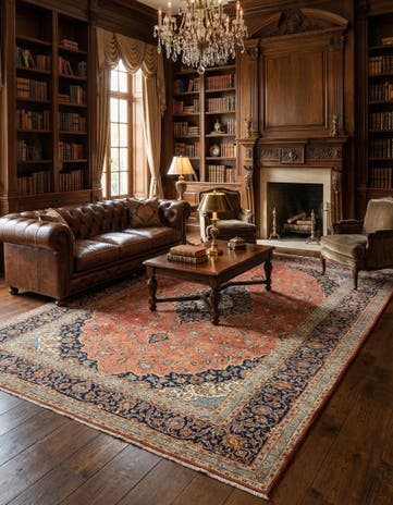 9' 11 x 13' 2 Kashan Wool Rug