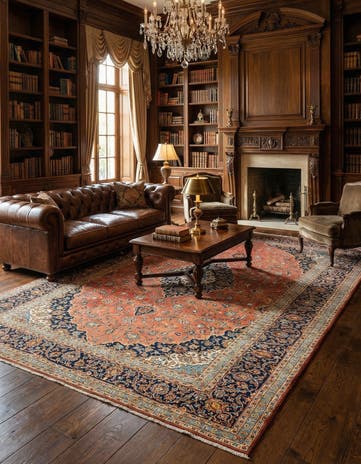 9' 11 x 13' 2 Kashan Wool Rug