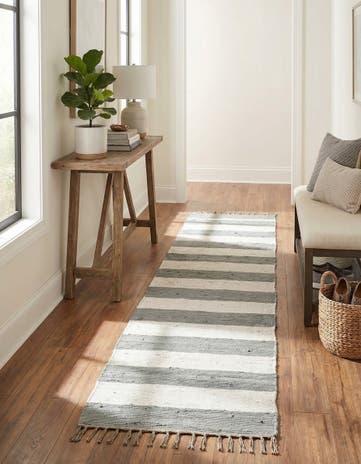 2' 2 x 12' Hand Woven Chindi Rag Runner Rug