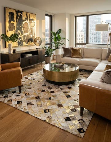 5' x 7' 10 Cowhide - Patchwork Rug