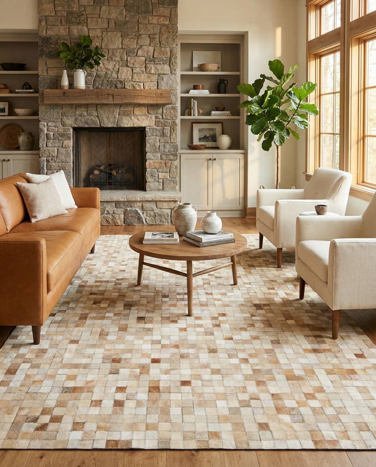 Detail image of 5' x 7' 11 Cowhide - Patchwork Rug