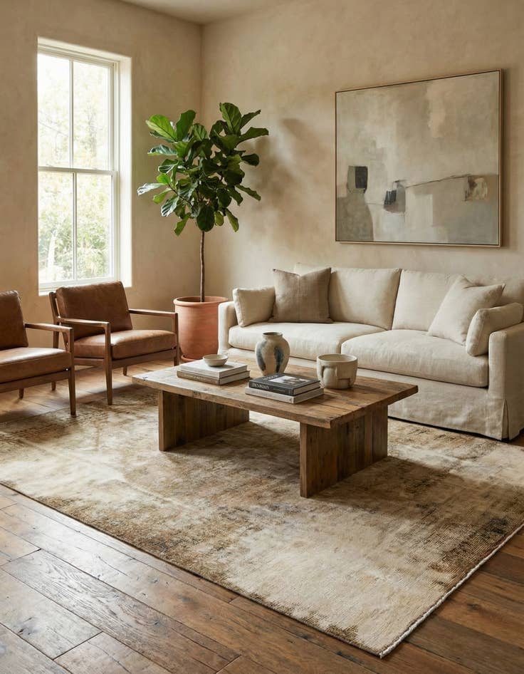 Detail image of 6' 8 x 9' 6  Hand Knotted Ultra Vintage Persian Wool Rug