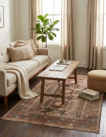 3' 7 x 6' 4 Hand Knotted Ultra Vintage Persian Wool Rug