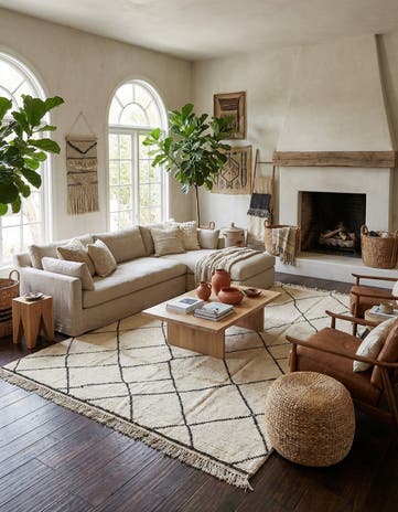 7' 11 x 10' 4 Hand Knotted Moroccan Wool Rug