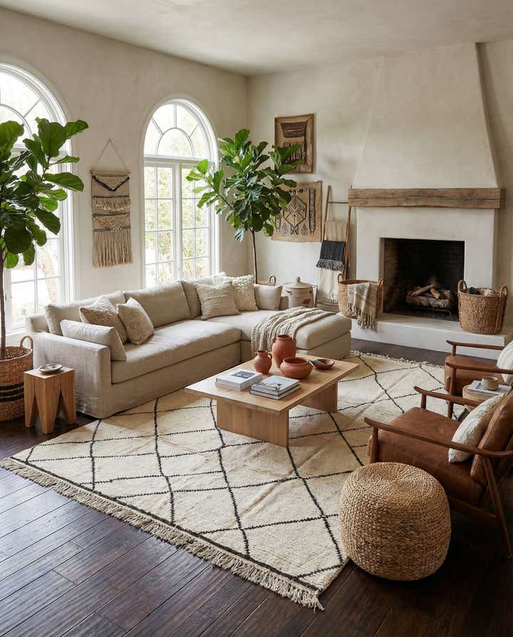 7' 11 x 10' 4 Hand Knotted Moroccan Wool Rug