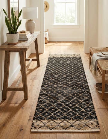 2' 2 x 6' 1 Hand Woven Chindi Trellis Runner Rug