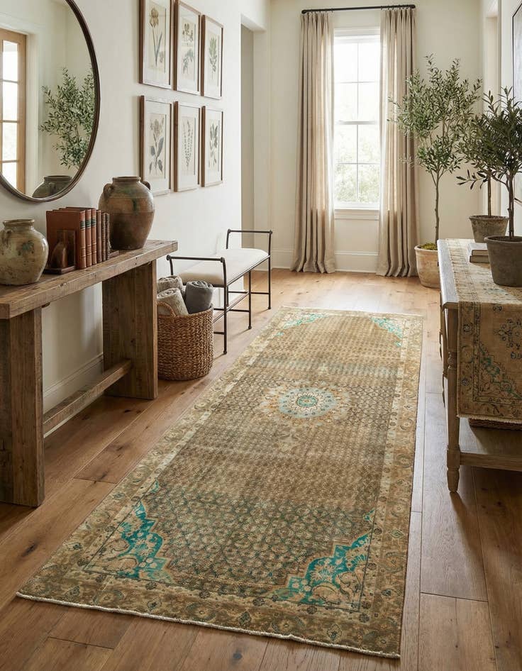 Detail image of 4' 4 x 10' 8  Hand Knotted Ultra Vintage Persian Wool Runner Rug