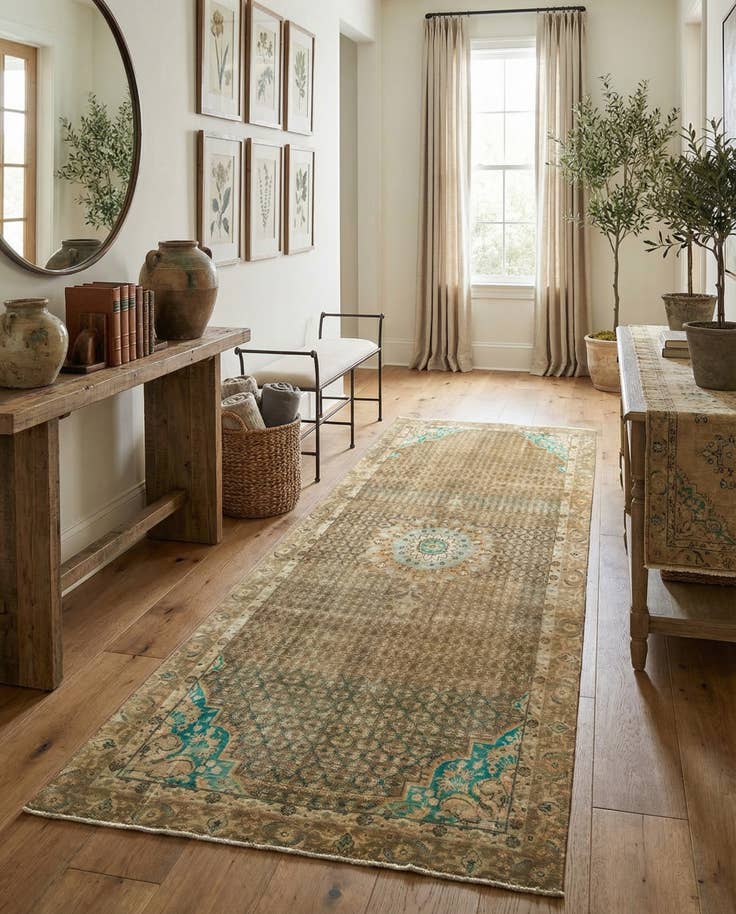Detail image of 4' 4 x 10' 8 Hand Knotted Ultra Vintage Persian Wool Runner Rug