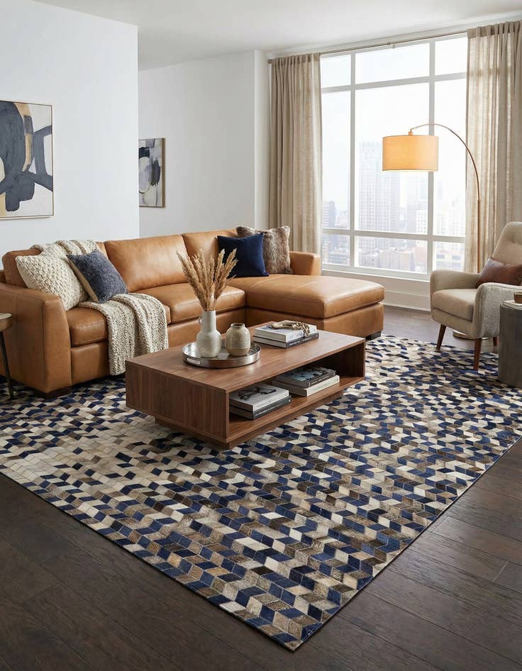 Detail image of 8' 1 x 10' Cowhide Stocks Rug