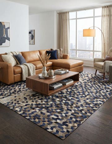 8' 1 x 10' Cowhide Stocks Rug